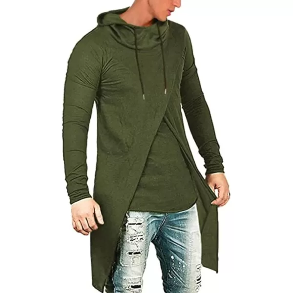 COOFANDY Men's Slim Fit Hoodie Lightweight Hooded Sweatshirt Casual Hip Hop Long Length Cloak Hooded Cape Pullover