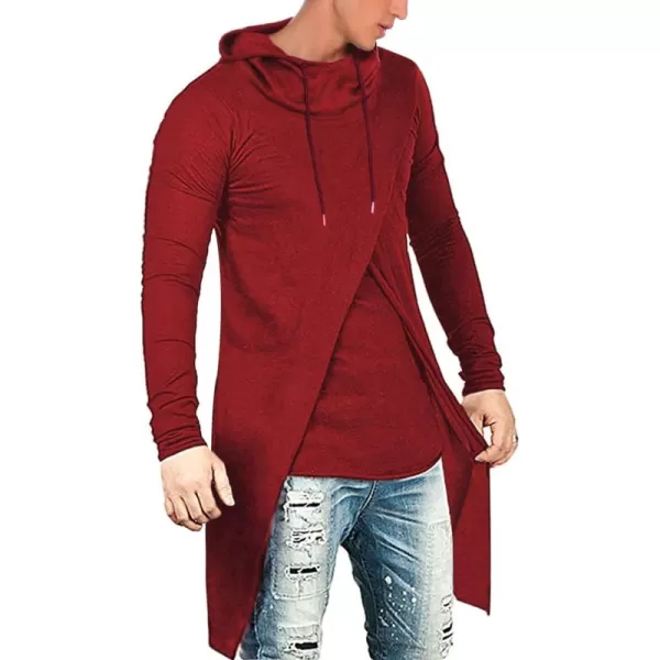 COOFANDY Men's Slim Fit Hoodie Lightweight Hooded Sweatshirt Casual Hip Hop Long Length Cloak Hooded Cape Pullover