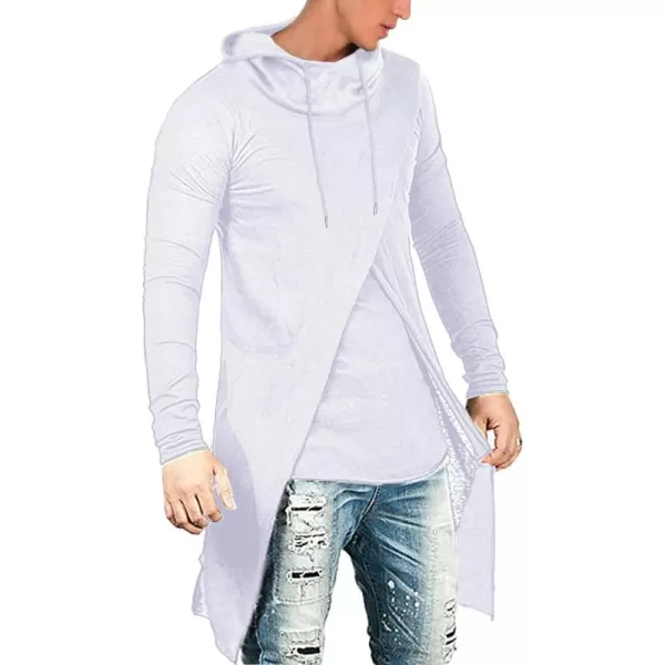 COOFANDY Men's Slim Fit Hoodie Lightweight Hooded Sweatshirt Casual Hip Hop Long Length Cloak Hooded Cape Pullover