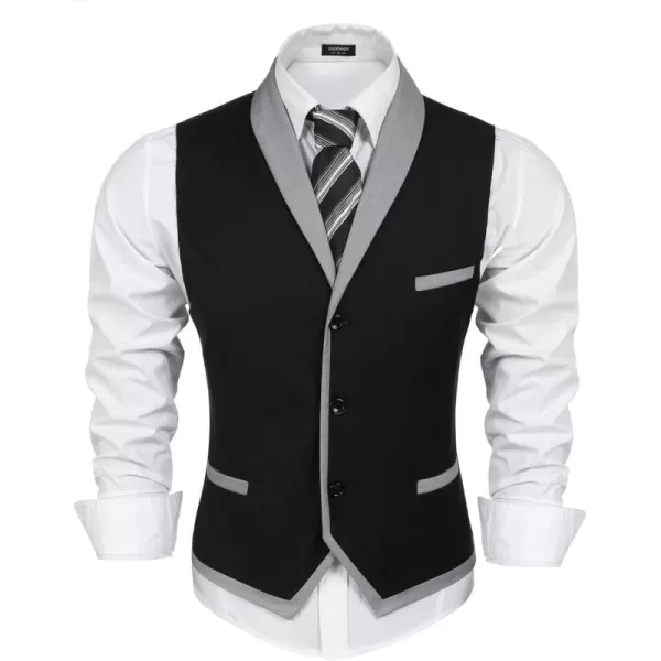 COOFANDY Men's Suit Vest Slim Fit Formal Business Dress Vest Casual Wedding Waistcoat