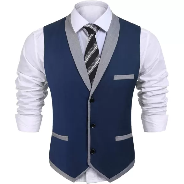 COOFANDY Men's Suit Vest Slim Fit Formal Business Dress Vest Casual Wedding Waistcoat
