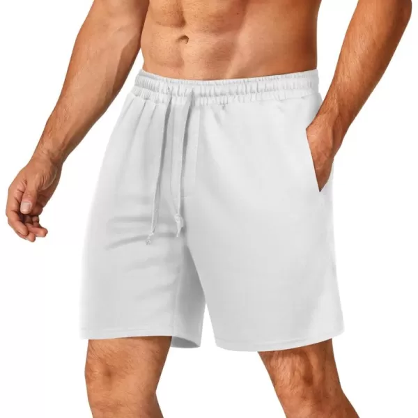 COOFANDY Men's Sweat Shorts 2 Pack Athletic Workout Shorts 7" Casual Sports Joggers Short Pants with Pockets)