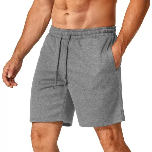 COOFANDY Men's Sweat Shorts 2 Pack Athletic Workout Shorts 7" Casual Sports Joggers Short Pants with Pockets)
