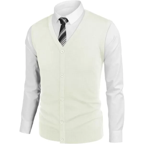 COOFANDY Men's Sweater Vest V Neck Casual Sleeveless Knitted Button Cardigan Vest