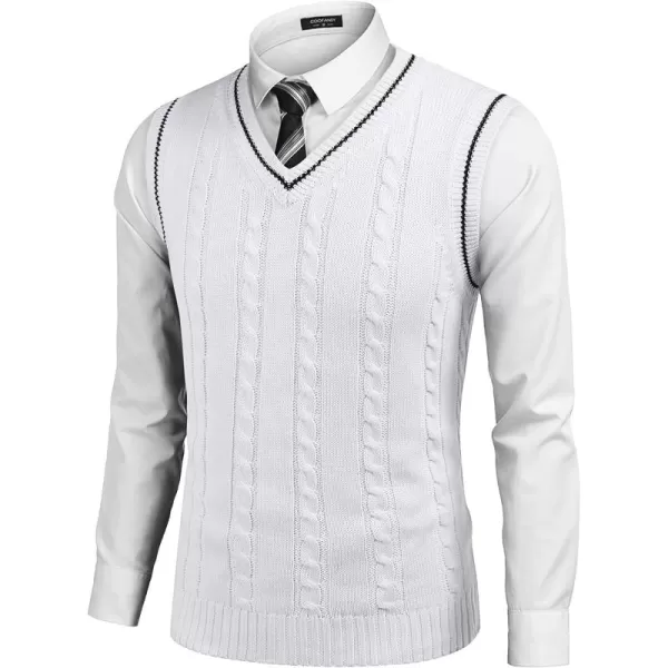 COOFANDY Men's Sweater Vest V Neck Slim Fit Casual Sleeveless Twisted Knitted Pullover Sweater