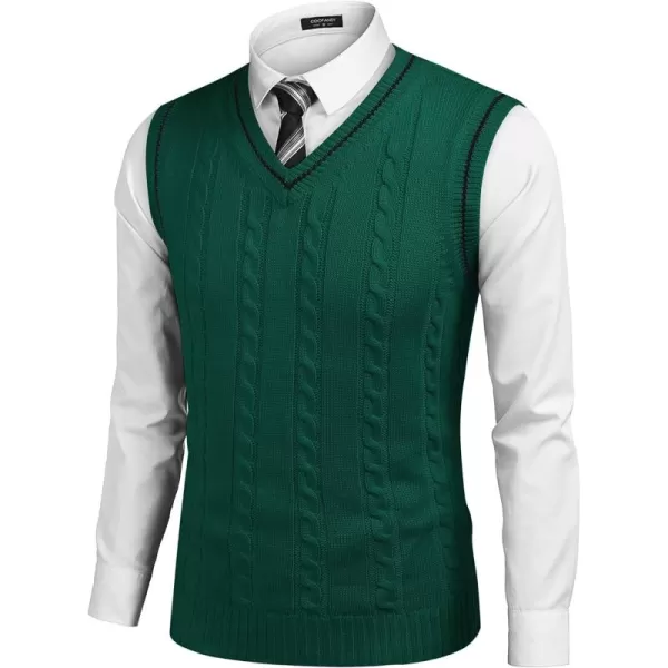 COOFANDY Men's Sweater Vest V Neck Slim Fit Casual Sleeveless Twisted Knitted Pullover Sweater