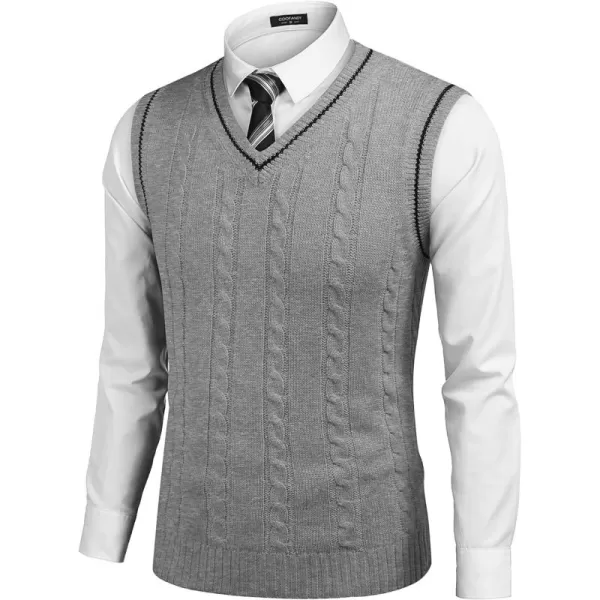 COOFANDY Men's Sweater Vest V Neck Slim Fit Casual Sleeveless Twisted Knitted Pullover Sweater