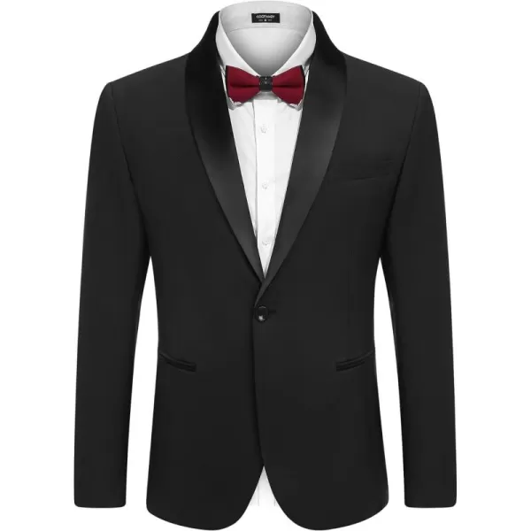 COOFANDY Men's Tuxedo Jacket Wedding Blazer One Button Dress Suit for Dinner,Prom,Party