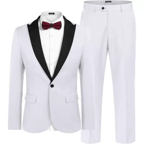 COOFANDY Men's Tuxedo Suits 2 Piece Wedding Blazer One Button Peak Lapel Suit Jacket Dress Pants for Dinner,Prom,Party