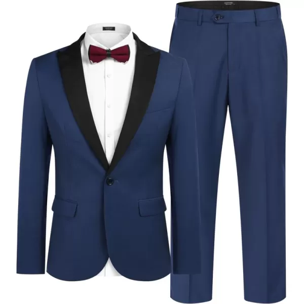 COOFANDY Men's Tuxedo Suits 2 Piece Wedding Blazer One Button Peak Lapel Suit Jacket Dress Pants for Dinner,Prom,Party