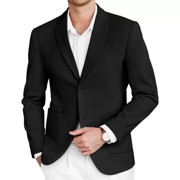 COOFANDY Mens Tweed Blazer Slim Fit Casual Sport Coat Two Button Knit Suit Jacket