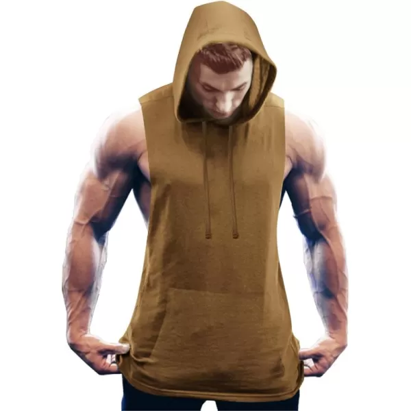 COOFANDY Men's Workout Hooded Tank Tops Bodybuilding Muscle Cut Off T Shirt Sleeveless Gym Hoodies