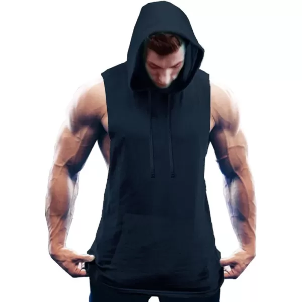 COOFANDY Men's Workout Hooded Tank Tops Bodybuilding Muscle Cut Off T Shirt Sleeveless Gym Hoodies