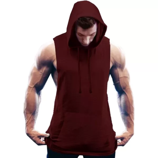 COOFANDY Men's Workout Hooded Tank Tops Bodybuilding Muscle Cut Off T Shirt Sleeveless Gym Hoodies