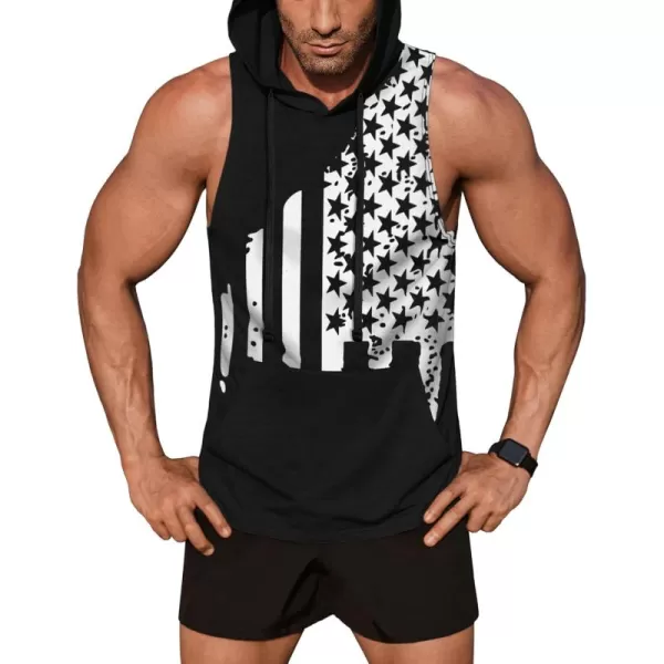 COOFANDY Men's Workout Hooded Tank Tops Bodybuilding Muscle Cut Off T Shirt Sleeveless Gym Hoodies