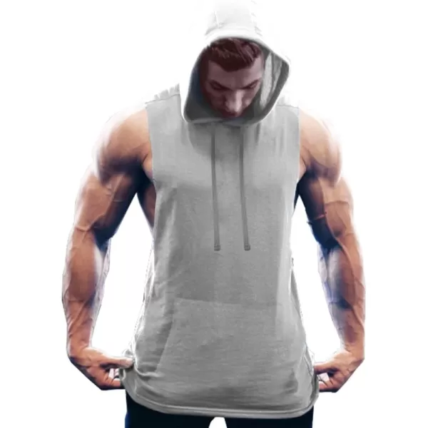 COOFANDY Men's Workout Hooded Tank Tops Bodybuilding Muscle Cut Off T Shirt Sleeveless Gym Hoodies