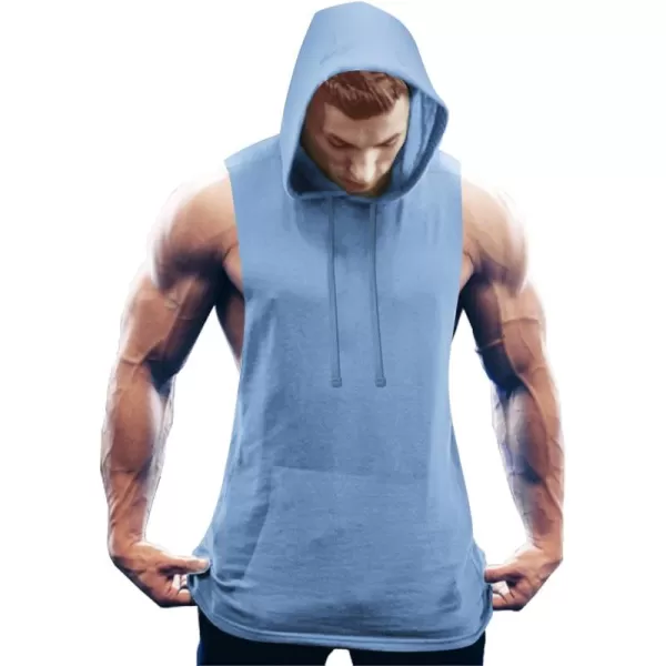 COOFANDY Men's Workout Hooded Tank Tops Bodybuilding Muscle Cut Off T Shirt Sleeveless Gym Hoodies