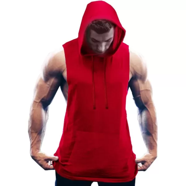 COOFANDY Men's Workout Hooded Tank Tops Bodybuilding Muscle Cut Off T Shirt Sleeveless Gym Hoodies