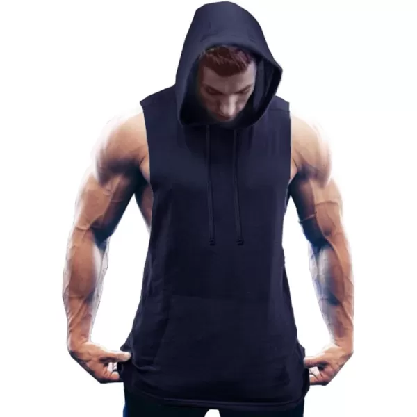 COOFANDY Men's Workout Hooded Tank Tops Bodybuilding Muscle Cut Off T Shirt Sleeveless Gym Hoodies