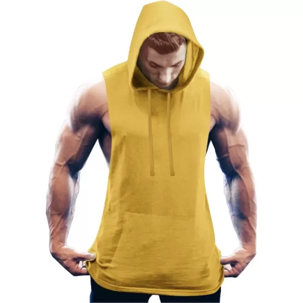 COOFANDY Men's Workout Hooded Tank Tops Bodybuilding Muscle Cut Off T Shirt Sleeveless Gym Hoodies