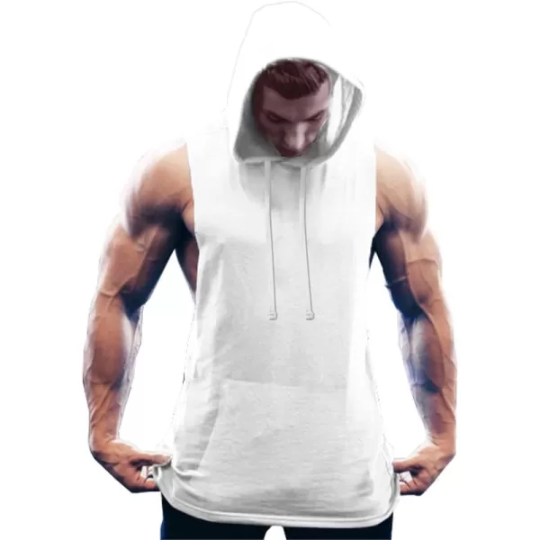 COOFANDY Men's Workout Hooded Tank Tops Bodybuilding Muscle Cut Off T Shirt Sleeveless Gym Hoodies