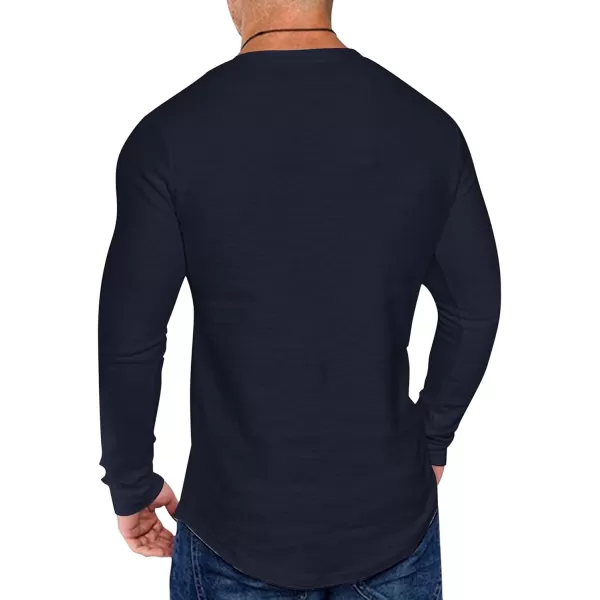 COOFANDY Men 2 Pack Muscle Fitted T Shirt Gym Workout Athletic Long Sleeves Tee