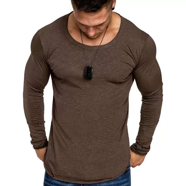 COOFANDY Men 2 Pack Muscle Fitted T Shirt Gym Workout Athletic Long Sleeves Tee
