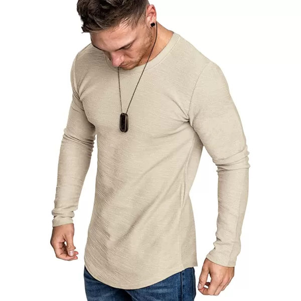 COOFANDY Men 2 Pack Muscle Fitted T Shirt Gym Workout Athletic Long Sleeves Tee