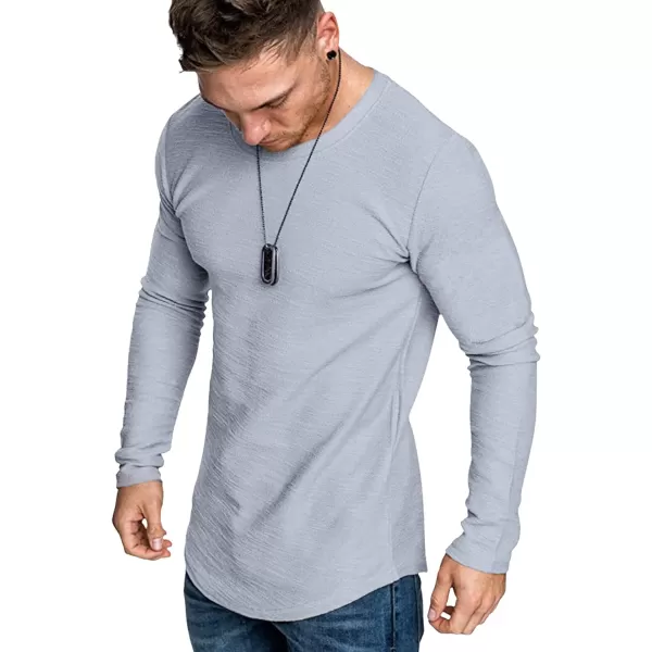 COOFANDY Men 2 Pack Muscle Fitted T Shirt Gym Workout Athletic Long Sleeves Tee