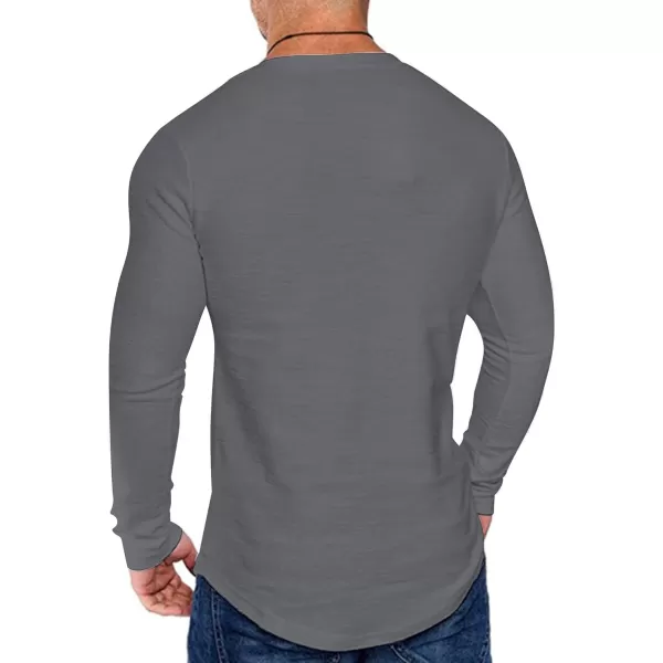 COOFANDY Men 2 Pack Muscle Fitted T Shirt Gym Workout Athletic Long Sleeves Tee