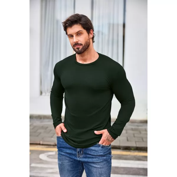 COOFANDY Men 2 Pack Muscle Fitted T Shirt Gym Workout Athletic Long Sleeves Tee