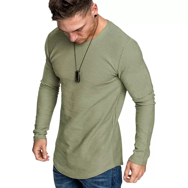 COOFANDY Men 2 Pack Muscle Fitted T Shirt Gym Workout Athletic Long Sleeves Tee