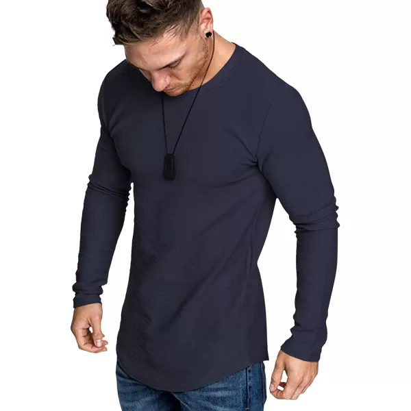 COOFANDY Men 2 Pack Muscle Fitted T Shirt Gym Workout Athletic Long Sleeves Tee