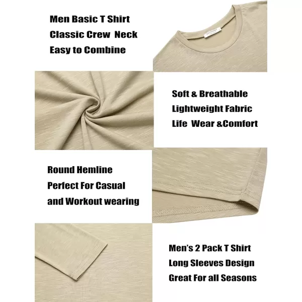 COOFANDY Men 2 Pack Muscle Fitted T Shirt Gym Workout Athletic Long Sleeves Tee