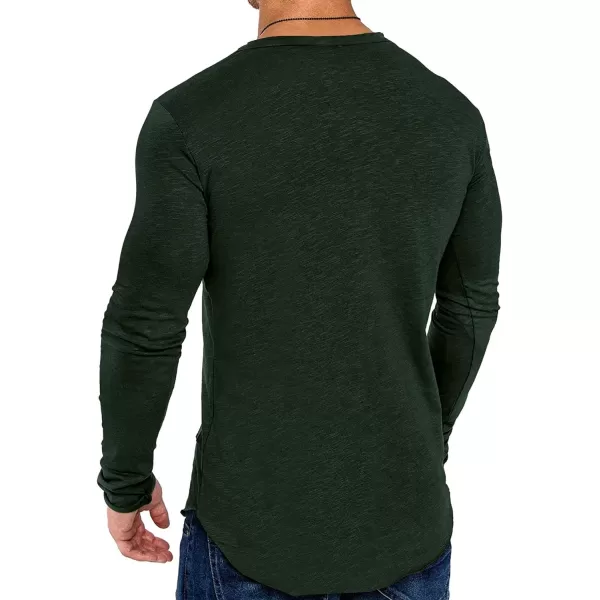 COOFANDY Men 2 Pack Muscle Fitted T Shirt Gym Workout Athletic Long Sleeves Tee