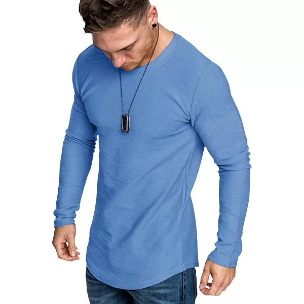 COOFANDY Men 2 Pack Muscle Fitted T Shirt Gym Workout Athletic Long Sleeves Tee