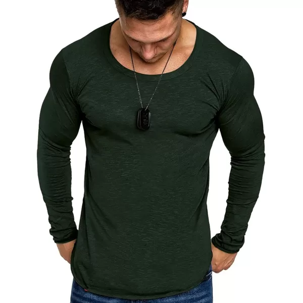 COOFANDY Men 2 Pack Muscle Fitted T Shirt Gym Workout Athletic Long Sleeves Tee