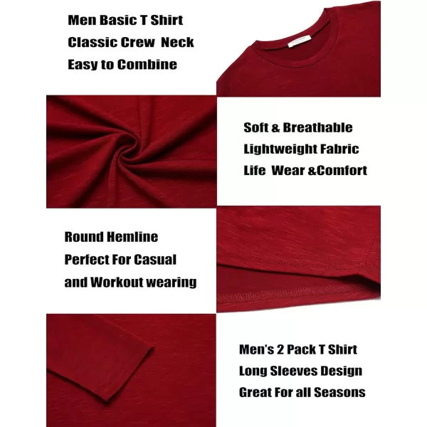 COOFANDY Men 2 Pack Muscle Fitted T Shirt Gym Workout Athletic Long Sleeves Tee