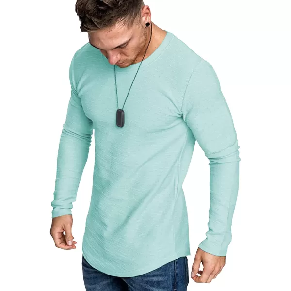 COOFANDY Men 2 Pack Muscle Fitted T Shirt Gym Workout Athletic Long Sleeves Tee