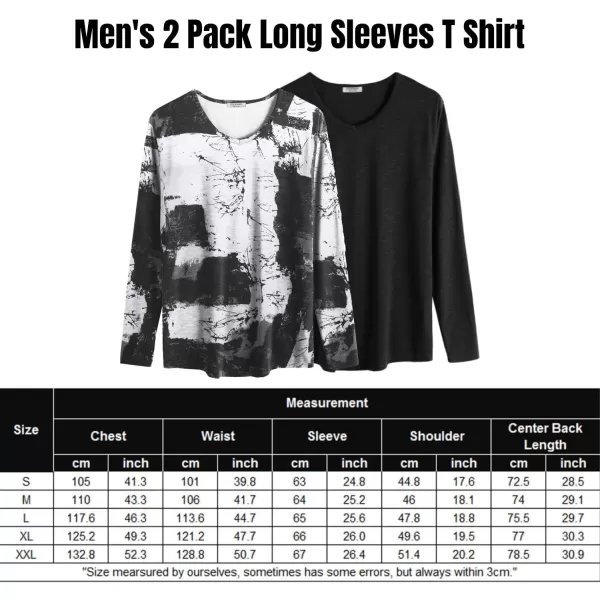 COOFANDY Men 2 Pack Muscle V Neck T Shirt Gym Athletic Fit Long Sleeves Tee Top