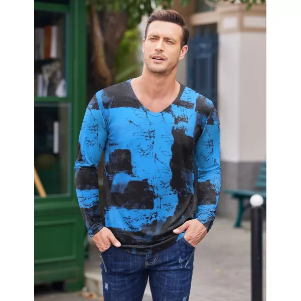 COOFANDY Men 2 Pack Muscle V Neck T Shirt Gym Athletic Fit Long Sleeves Tee Top