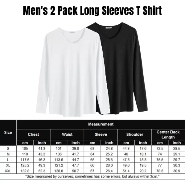 COOFANDY Men 2 Pack Muscle V Neck T Shirt Gym Athletic Fit Long Sleeves Tee Top