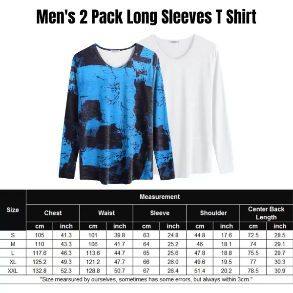 COOFANDY Men 2 Pack Muscle V Neck T Shirt Gym Athletic Fit Long Sleeves Tee Top