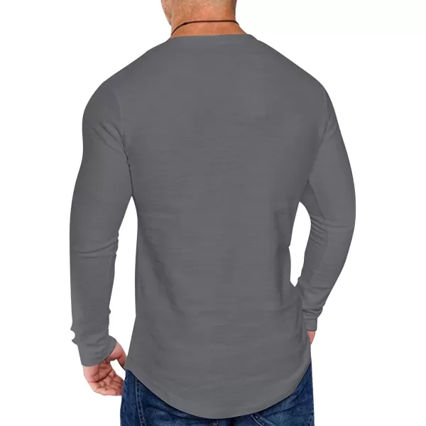 COOFANDY Men 2 Pack Muscle V Neck T Shirt Gym Athletic Fit Long Sleeves Tee Top