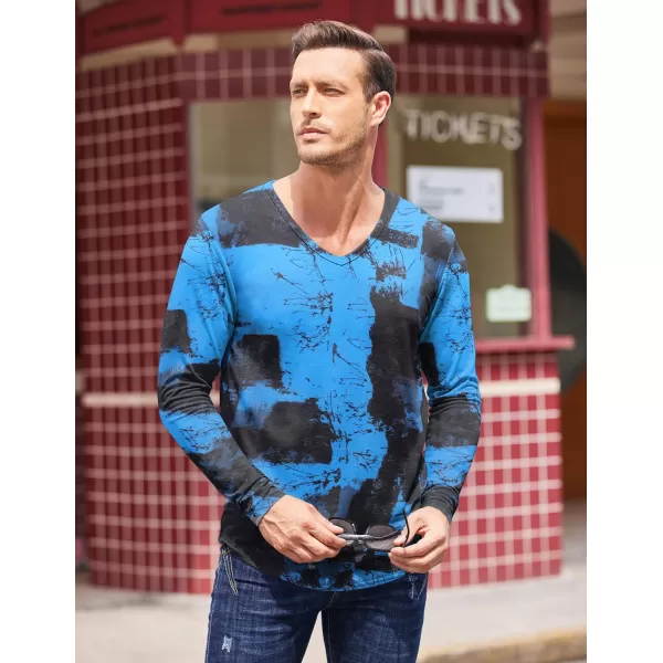 COOFANDY Men 2 Pack Muscle V Neck T Shirt Gym Athletic Fit Long Sleeves Tee Top