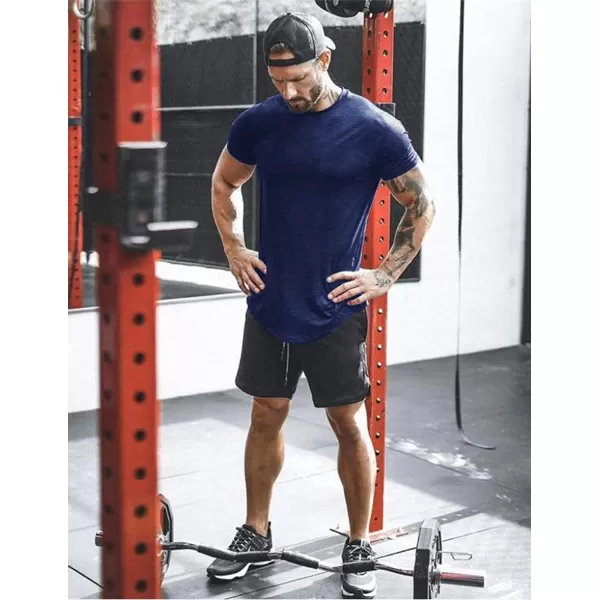 COOFANDY Men 2 Pack Muscle Workout T Shirt Gym Bodybuilding Short Sleeve Hipster Tee Top