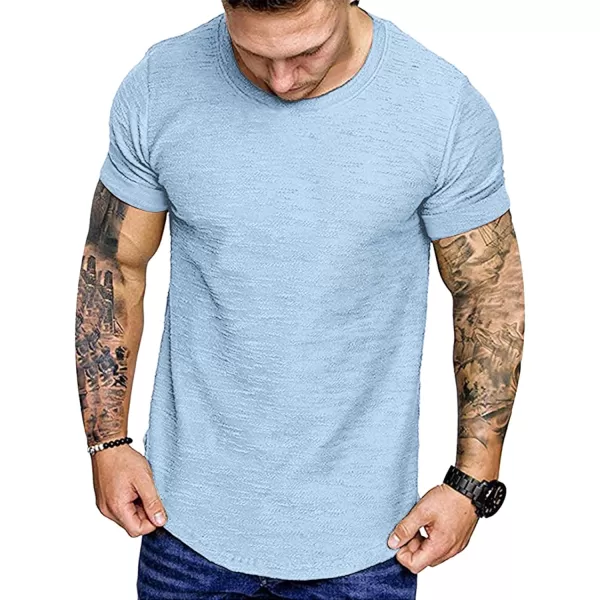 COOFANDY Men 2 Pack Muscle Workout T Shirt Gym Bodybuilding Short Sleeve Hipster Tee Top