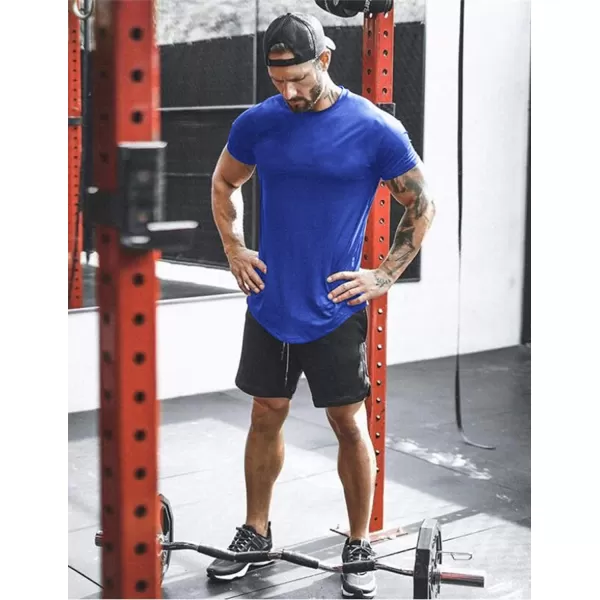 COOFANDY Men 2 Pack Muscle Workout T Shirt Gym Bodybuilding Short Sleeve Hipster Tee Top