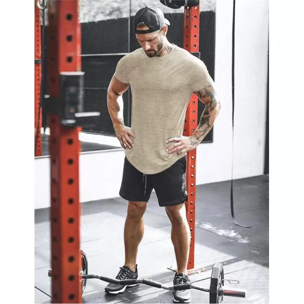 COOFANDY Men 2 Pack Muscle Workout T Shirt Gym Bodybuilding Short Sleeve Hipster Tee Top