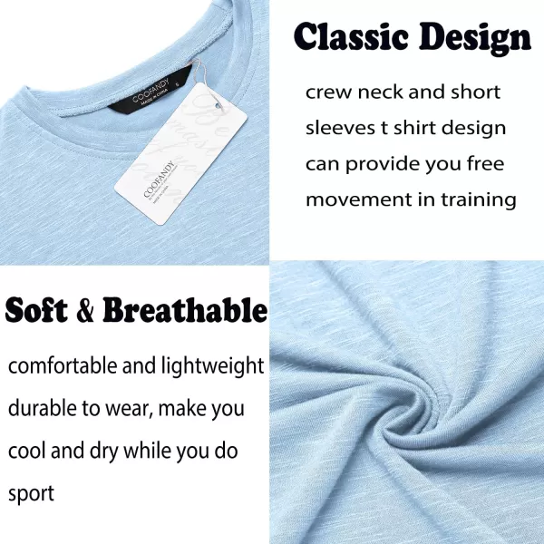 COOFANDY Men 2 Pack Muscle Workout T Shirt Gym Bodybuilding Short Sleeve Hipster Tee Top